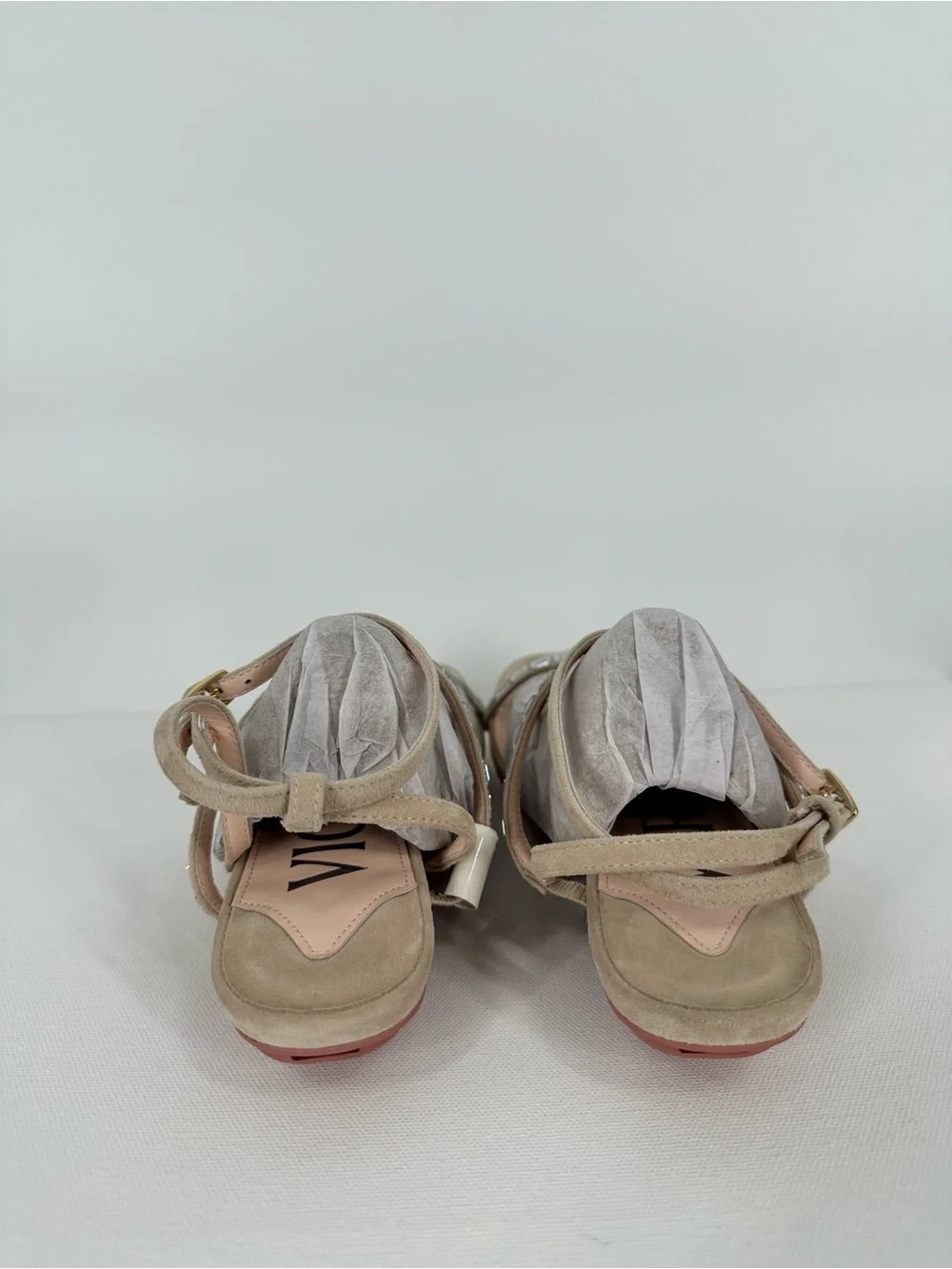 VICE VERSA Marina Beige Crystal Strap Convertible Sandel Heels to Flats Size 7 - Picture 12 of 16